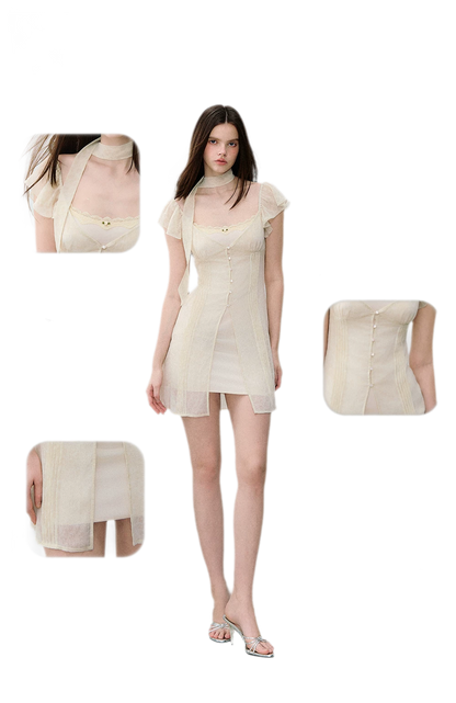 Dyed Snow Yarn Elegant Dress