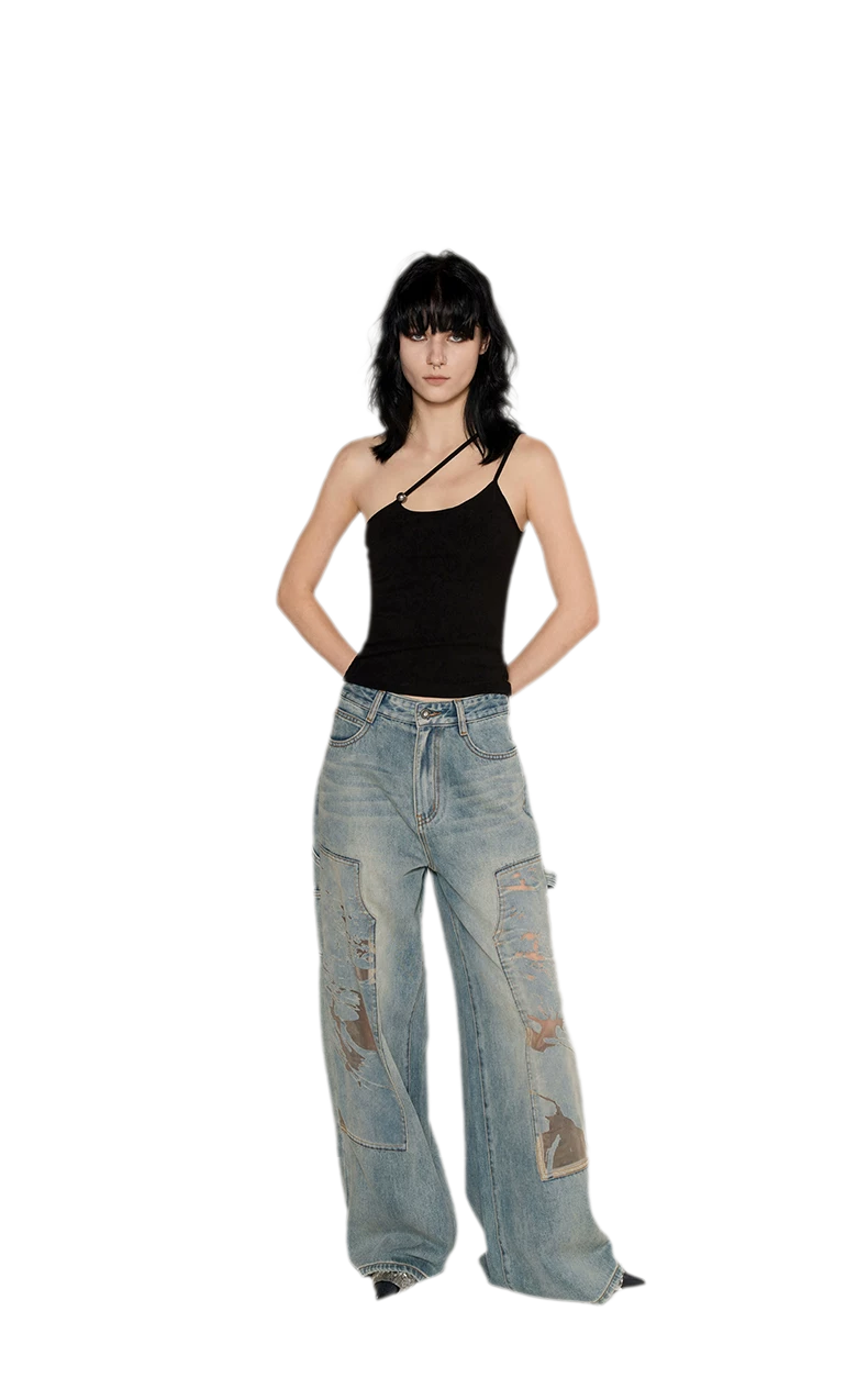 Strap Asymmetric Knit Cami