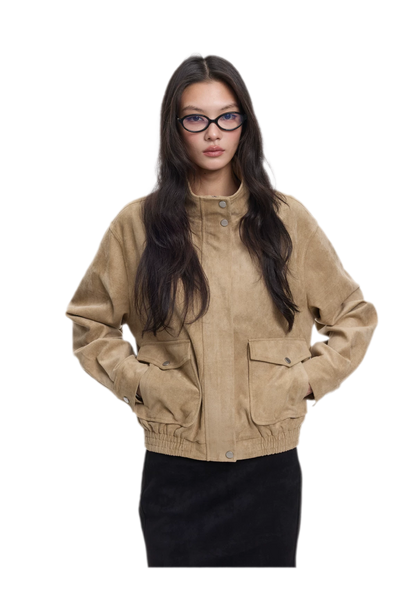 Faux Suede Structured Jacket