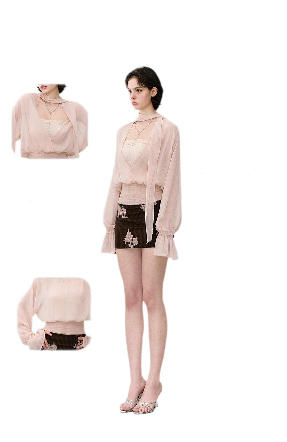 Reversible Chiffon Tie Blouse