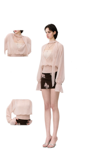 Reversible Chiffon Tie Blouse