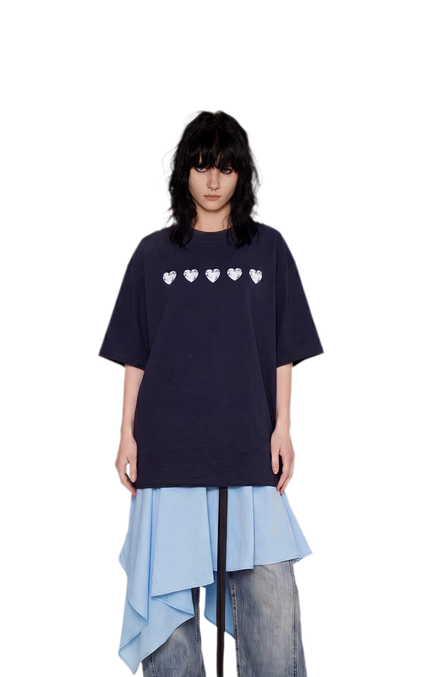 Silver Print Oversized T-Shirt