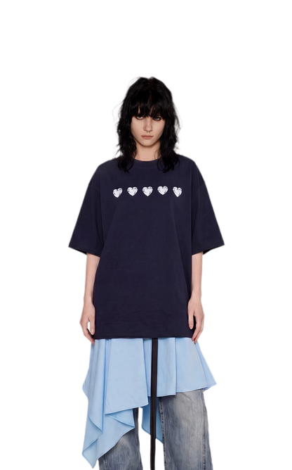 Silver Print Oversized T-Shirt