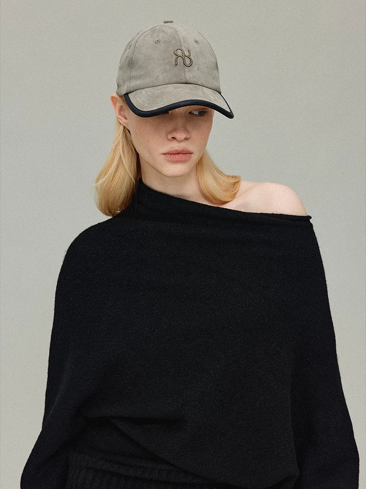 Logo Embroidered Suede Baseball Cap