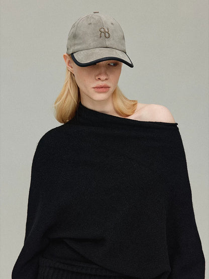 Logo Embroidered Suede Baseball Cap