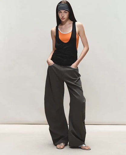 Relaxed Fit Sculpted Wide-Leg Pants