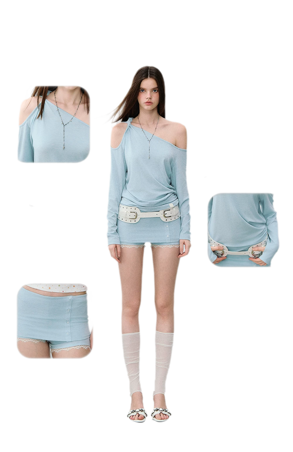 Mambo Signal One-Shoulder Top &amp; Skort