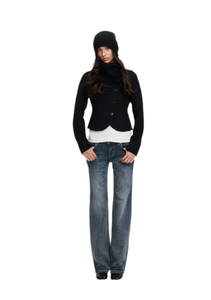Jean délavé taille mi-basse