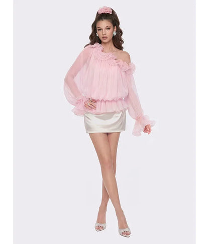 Ruffled Off-Shoulder Set