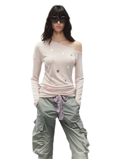 Off-Shoulder Mirror Dot Top