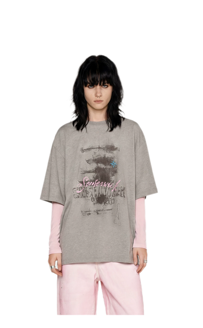 Cotton Rhinestone Graphic T-Shirt