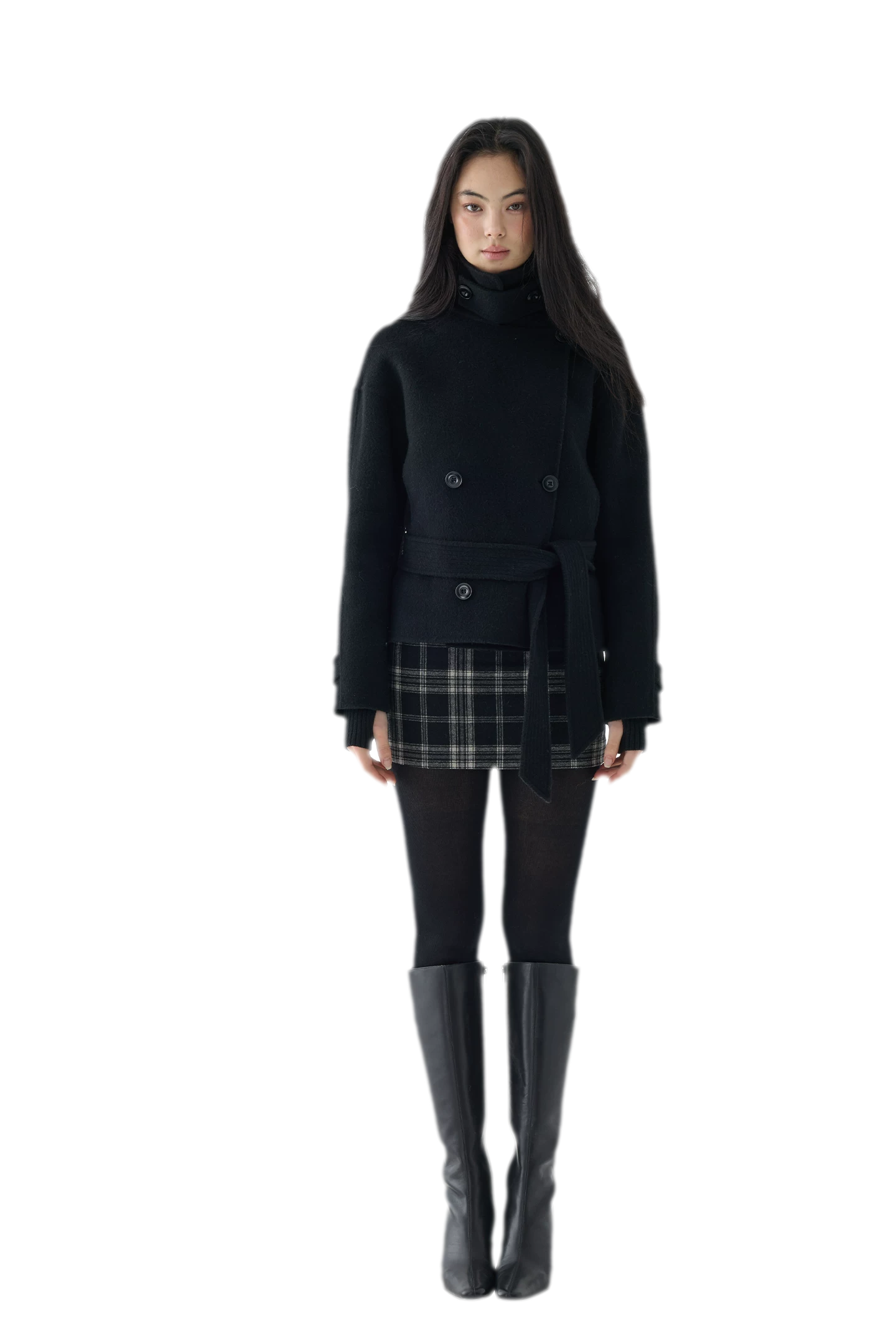Double-Faced Wool Short Coat