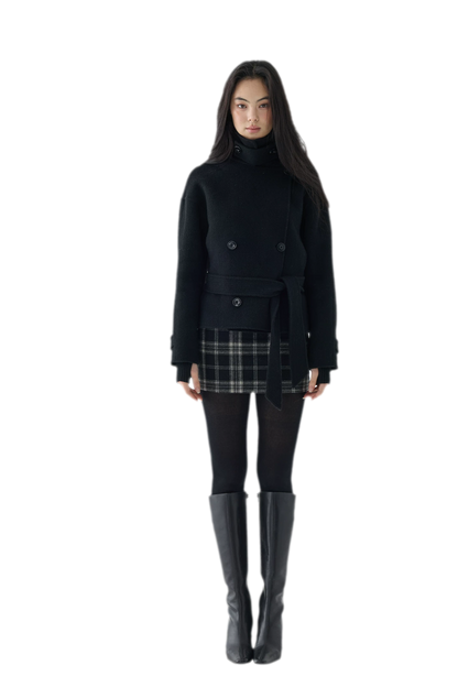 Double-Faced Wool Short Coat