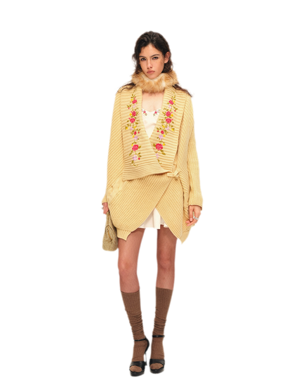 Bộ cardigan dệt kim thêu