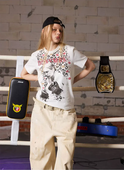 Leopard Boxer Graphic T-Shirt