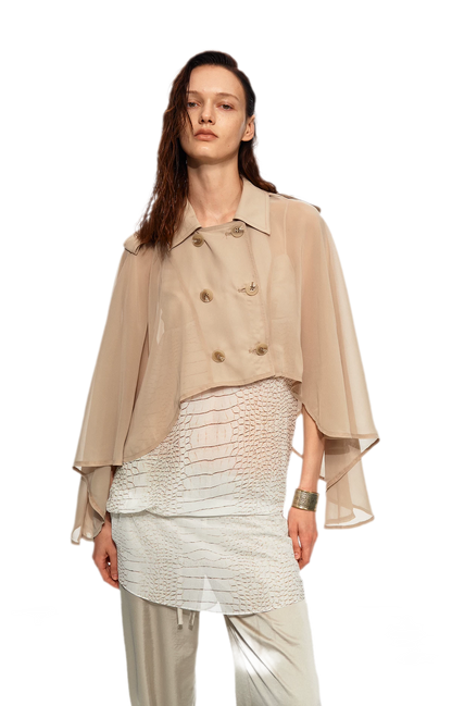 Sheer Trench Cape Top