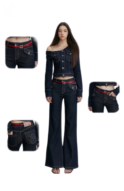 Vintage Wash Flare Jeans