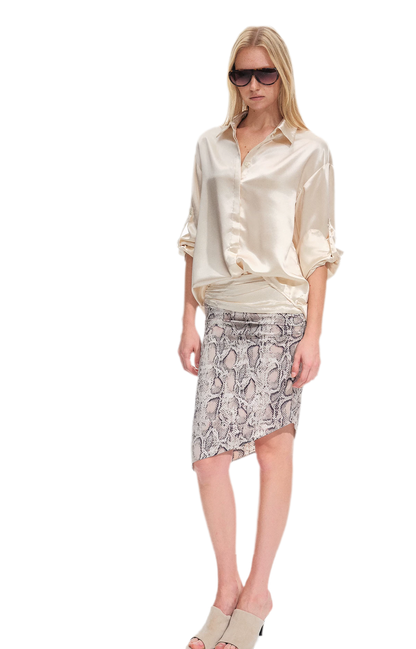 Vintage kokerrok met slangenprint