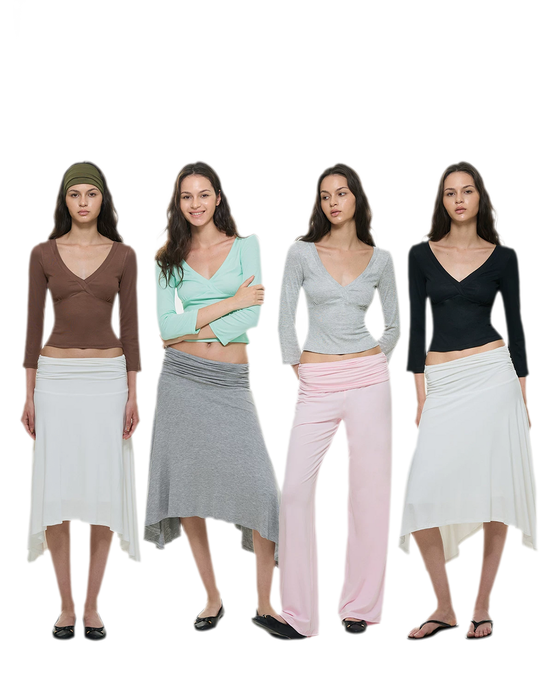 Crossfront Ribbed V-Neck Top