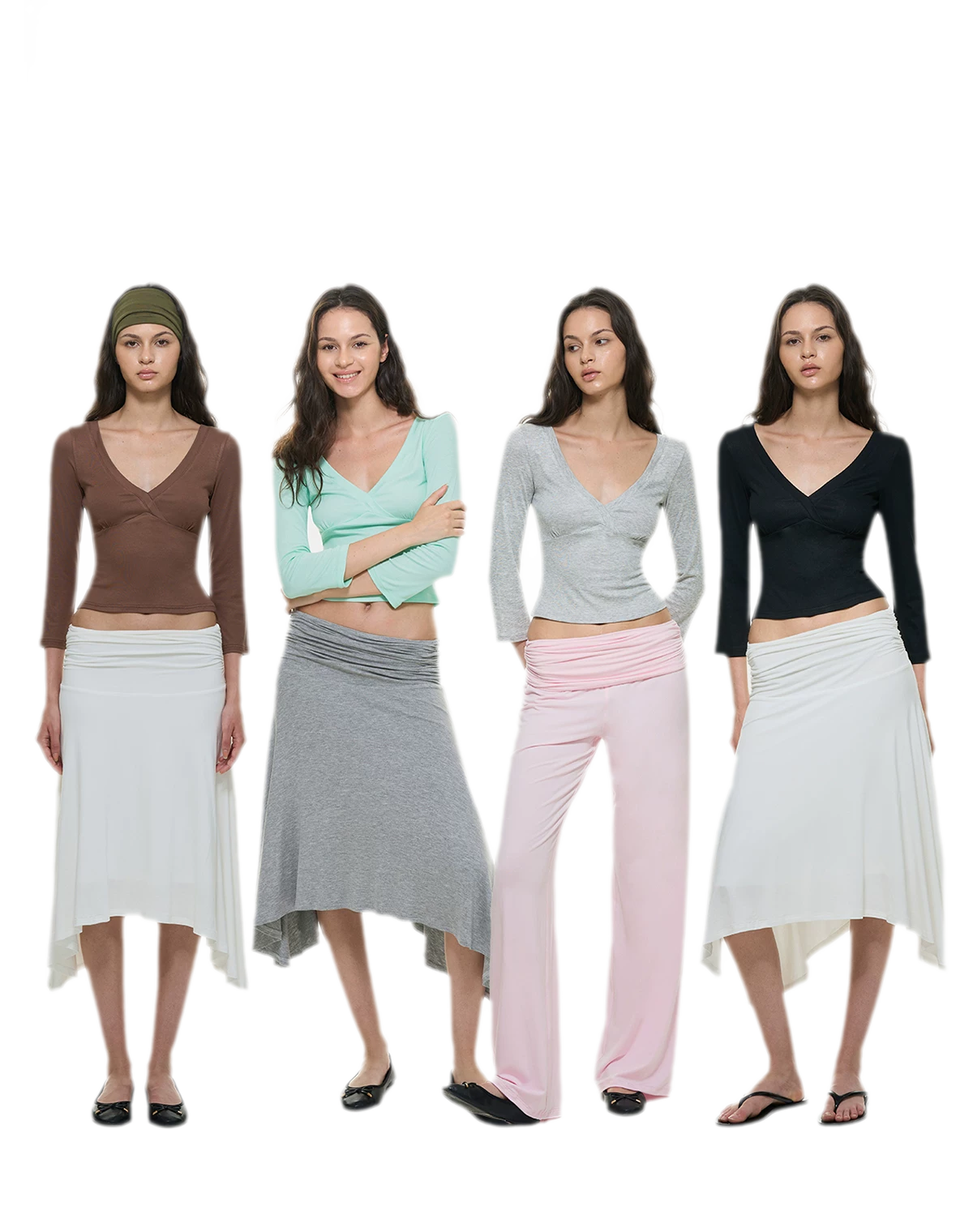 Crossfront Ribbed V-Neck Top