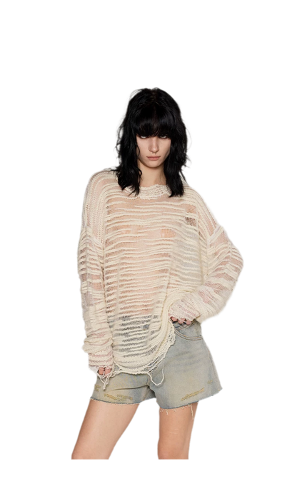 Textured Bouclé Knit Sweater