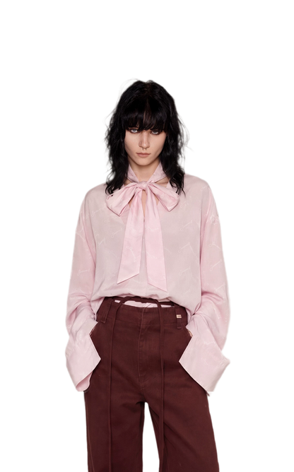Textured Tie-Front Tencel Shirt