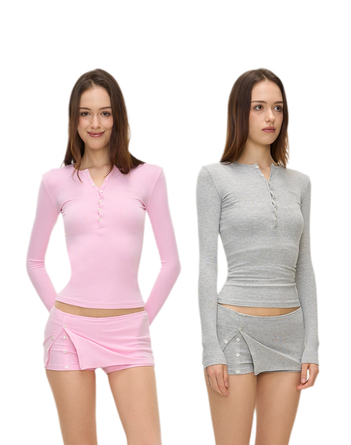 Ribbed Button Trim Set