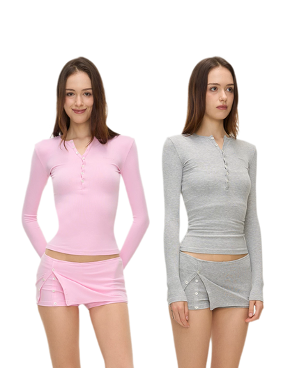 Ribbed Button Trim Set
