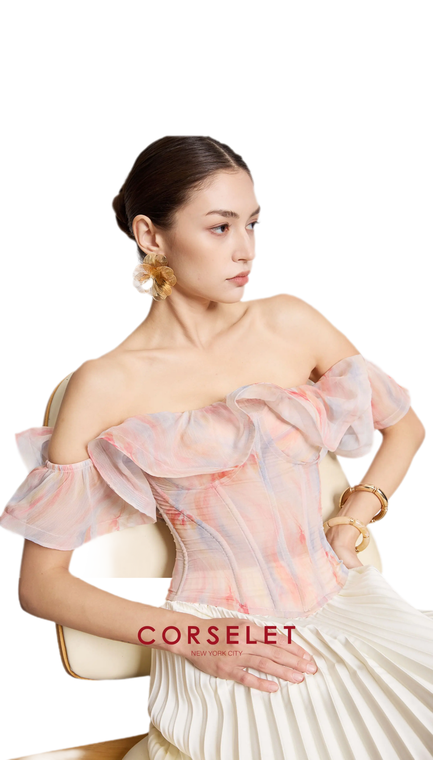 Rainbow Ruffle Corset Bustier