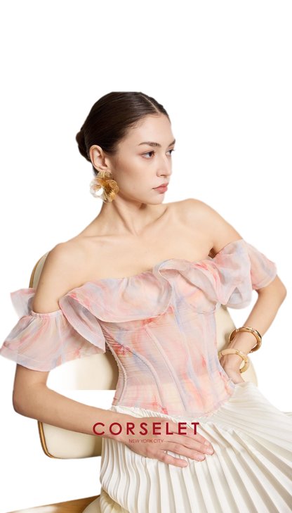Rainbow Ruffle Corset Bustier