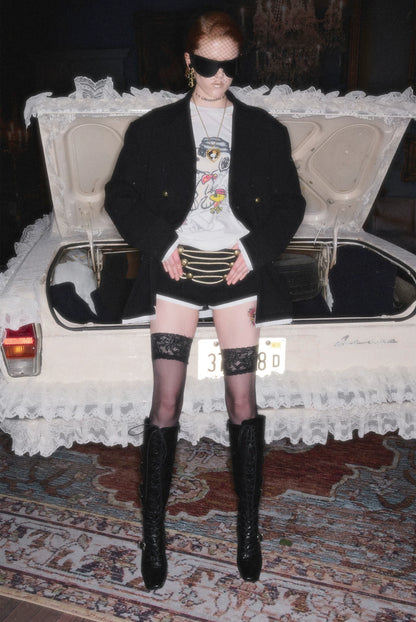 Metal Button Suit Shorts