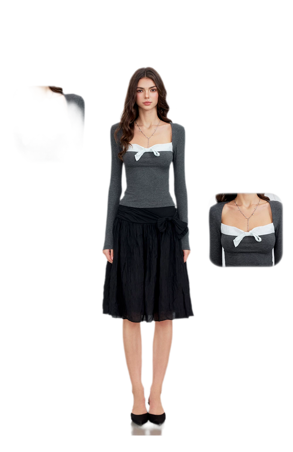 Square Neck Bow Top