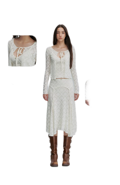 Textured Lace Three-Piece Set