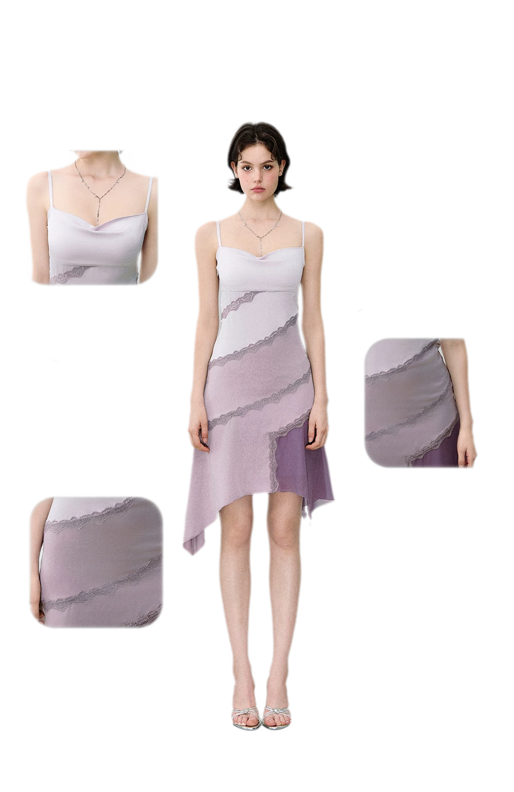 Asymmetric Satin Cami Dress