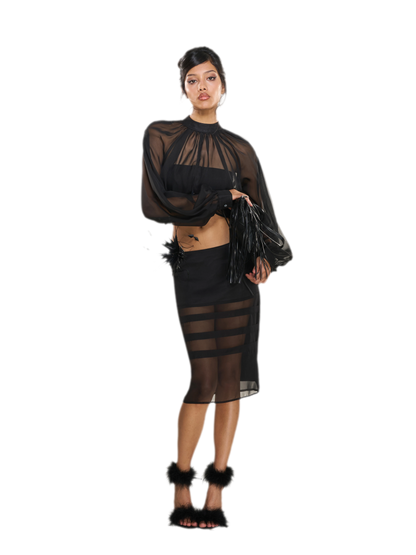 Stretch Button Bandeau Top