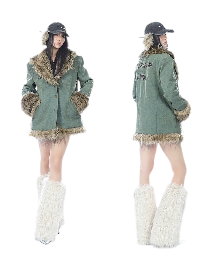 Distressed Faux Fur Cap