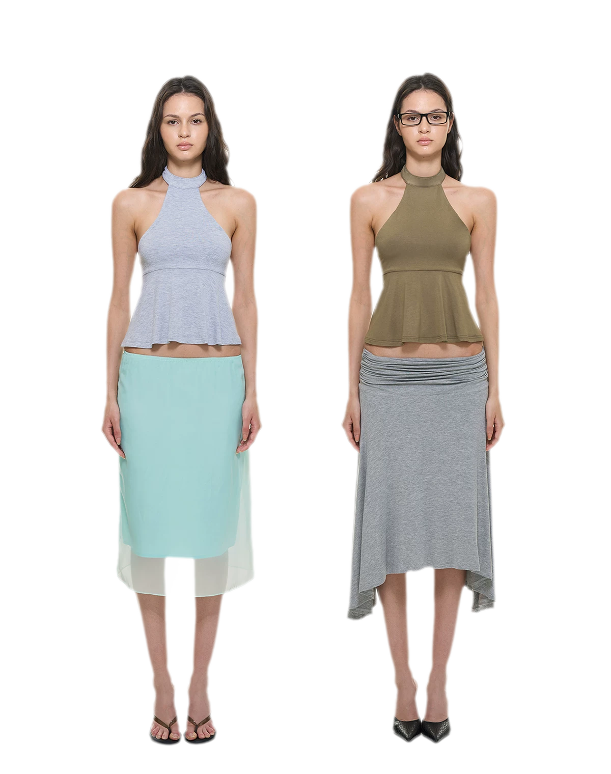 Modal Peplum Halter Top