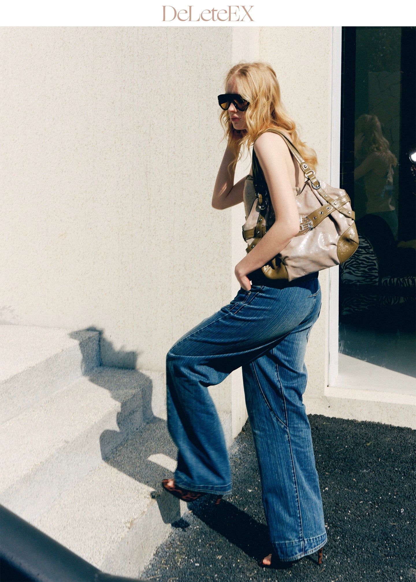 Deconstructive Wide-Leg Jeans
