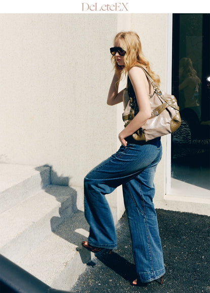 Deconstructive Wide-Leg Jeans