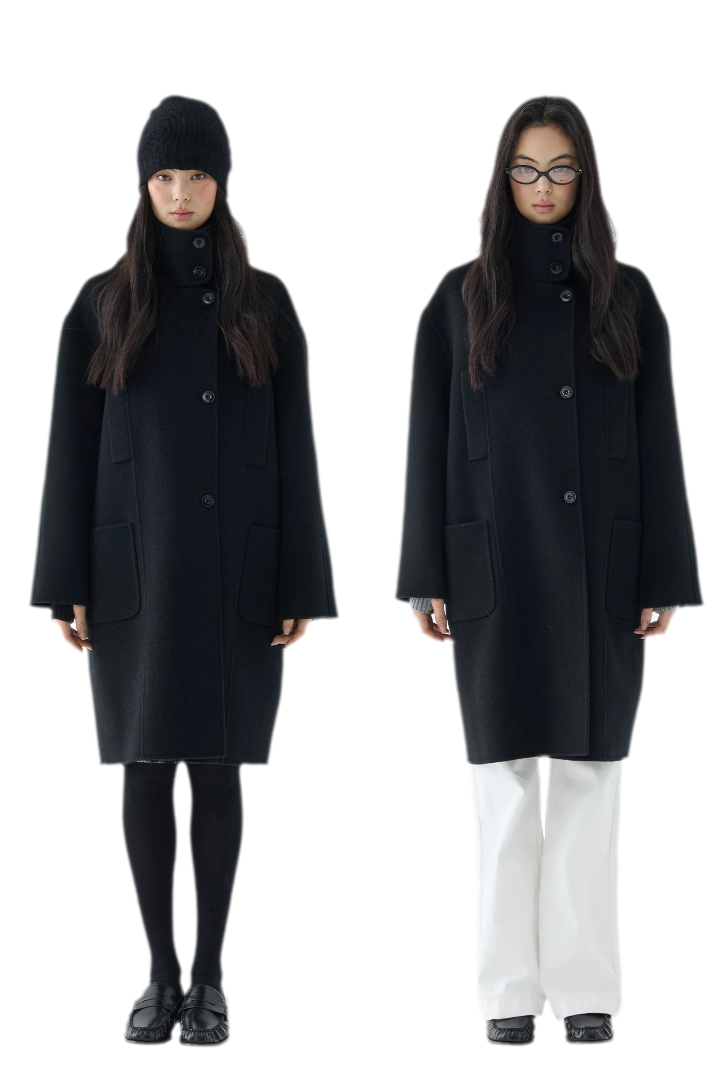 Double-Faced Cocoon Wool Coat