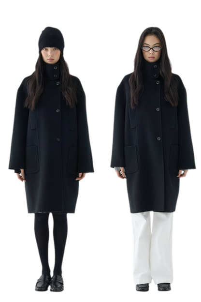 Double-Faced Cocoon Wool Coat