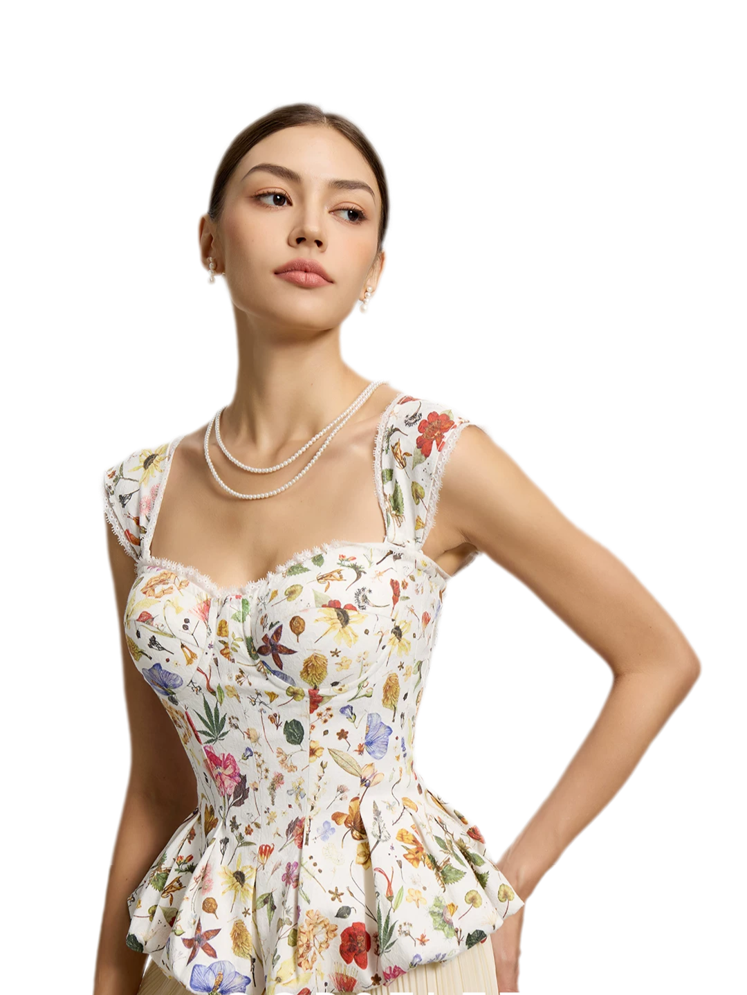 Floral Boned Corset Top