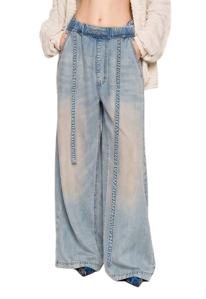 Washed Tencel Wide-Leg Pants