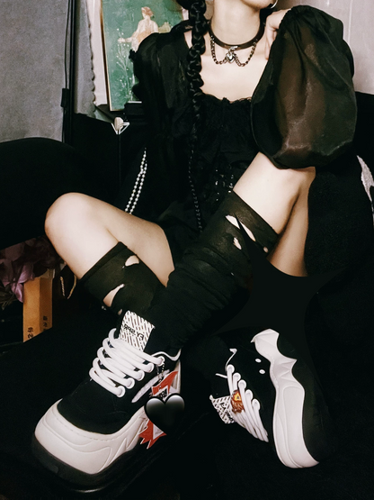 Wave Sole Platform Sneakers