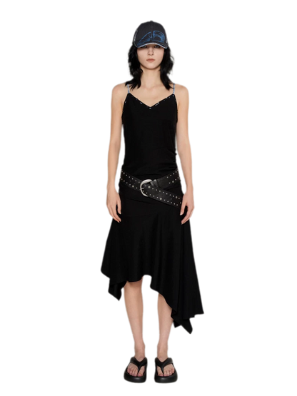 Acetate Asymmetric Slip Dress