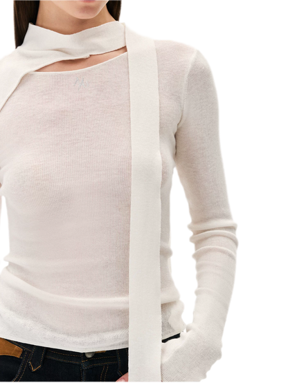 Cashmere Asymmetric Cutout Knit Top