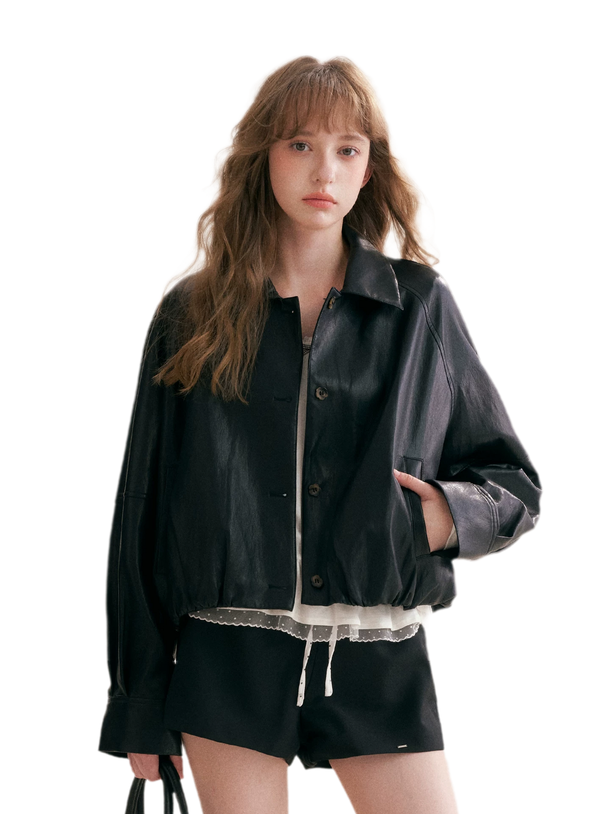 Matte Faux Leather Relaxed Jacket