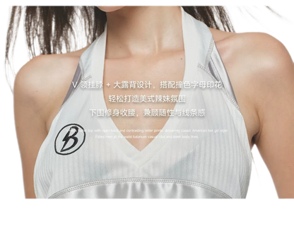 Logo Backless V-Neck Tank