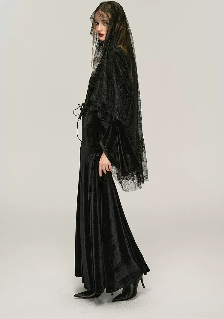 Velvet Witch Mermaid Maxi Dress