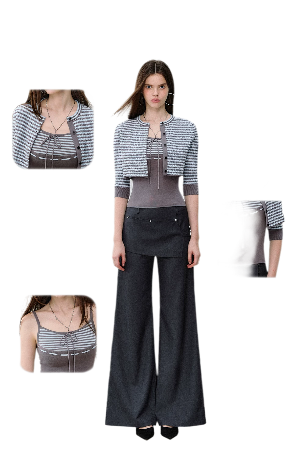 Textured Stripe Knit Set